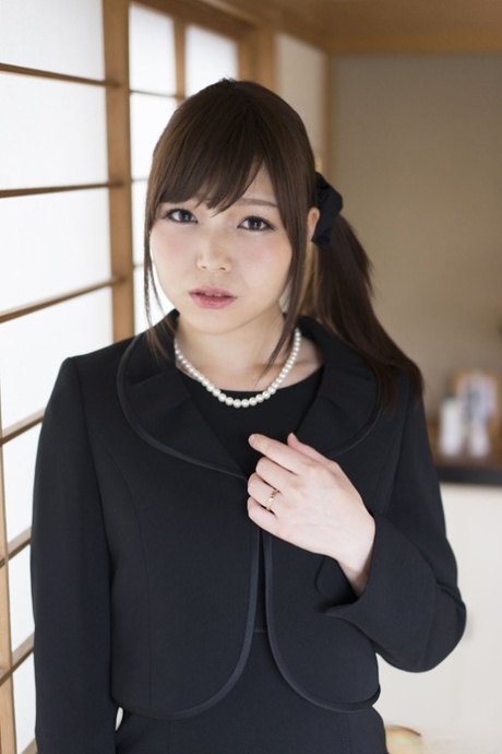Asian sweetie Shino Aoi rides stiff prick and gets a creampie after fellatio
